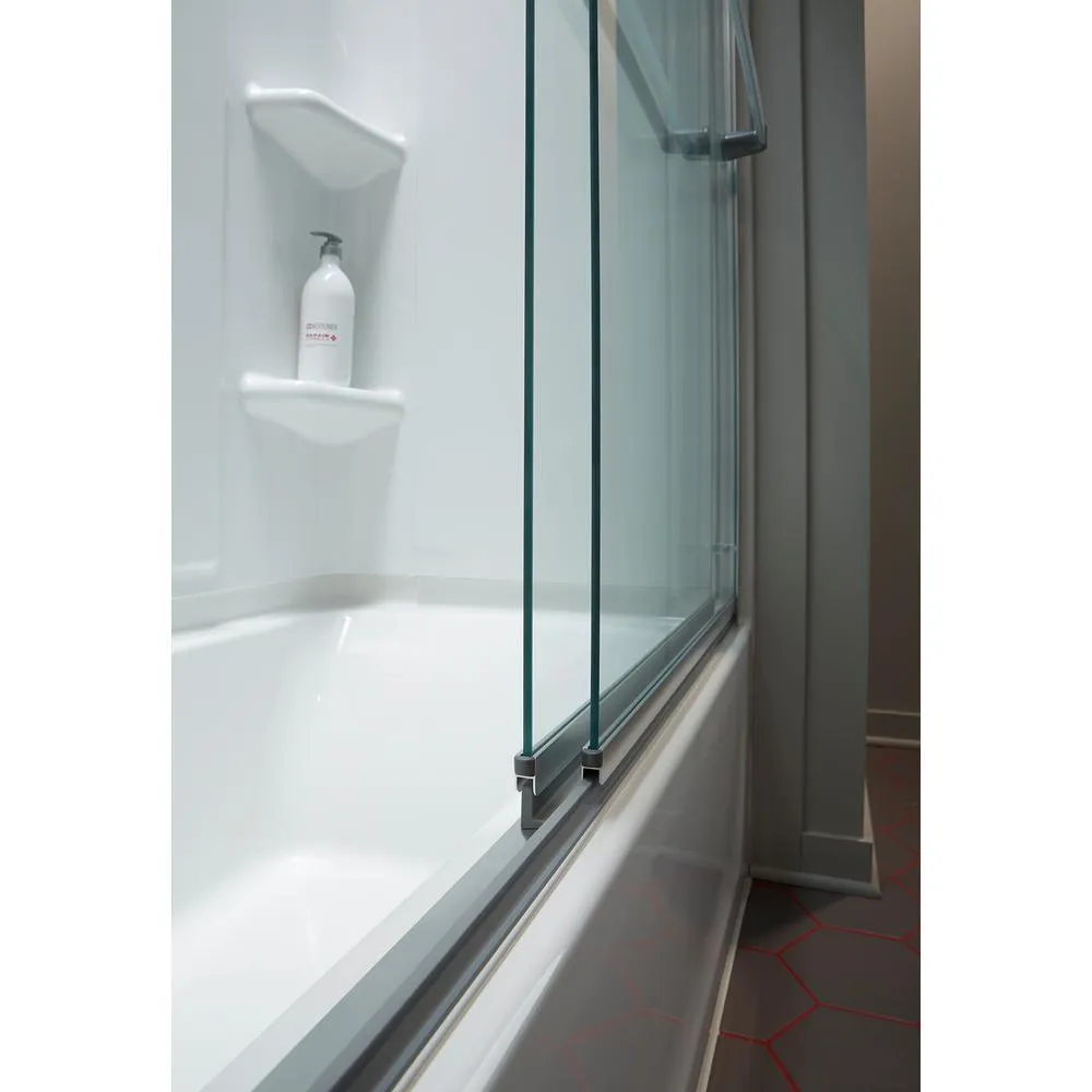 Ensemble Alcove 60 in. x 30 in. x 55 in. Fixed 3-Piece Direct-to-Stud Tub Surround in White, photo 5 of 9