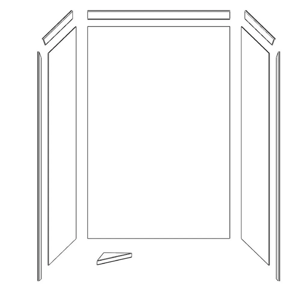 Elegance 36 in. x 48 in. x 80 in. 9-Piece Easy Up Adhesive Alcove Shower Wall Surround in Calacatta White, photo 3 of 24