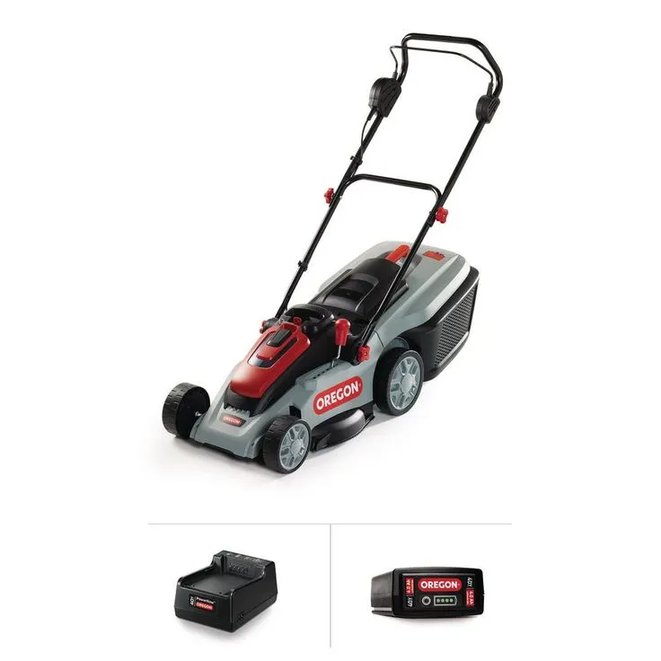 Oregon 16 in. 40-Volt Brushless Lithium-Ion Cordless Battery Walk Behind Push Lawn Mower with 4.0 Ah Battery and Charger, photo 2 of 3