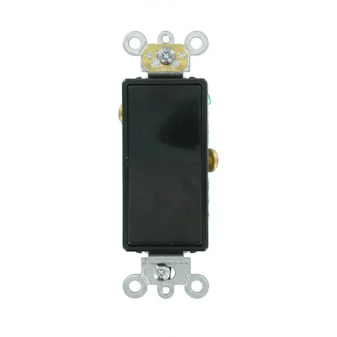 15 Amp Decora Plus Commercial Grade Single Pole Rocker Switch, Black