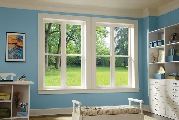 RELIABILT 105 Series New Construction 35-1/2-in x 59-1/2-in x 2-5/8-in Jamb White Vinyl Low-e Argon Single Hung Window with Grids Half Screen Included, photo 3 of 7