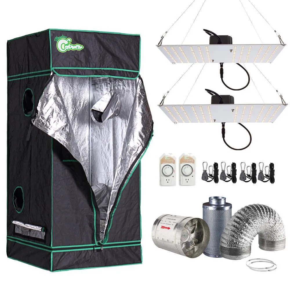 1200-Watt Equivalent Veg/Bloom Full Spectrum LED Plant Grow Light Fixture with Grow Tent and Ventilation System, photo 15 of 19