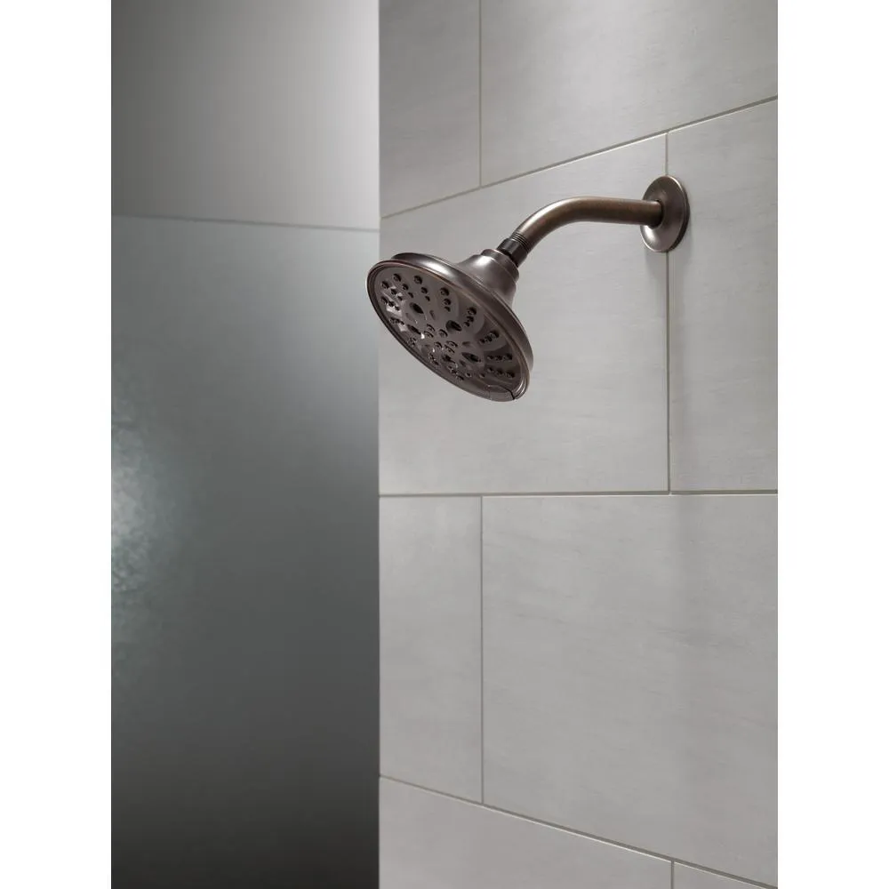 Delta Pivotal 5-Spray 6 in. Wall Mount Fixed Rain H2Okinetic Shower Head in Venetian Bronze, photo 11 of 24