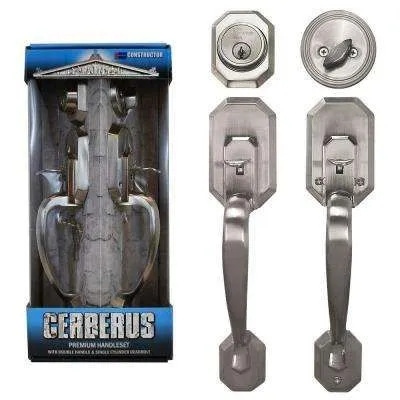 New Sandcast Collection Valero Aged Black Single Cylinder Deadbolt Entry Door Handleset with Tulum Knob Inside Trim