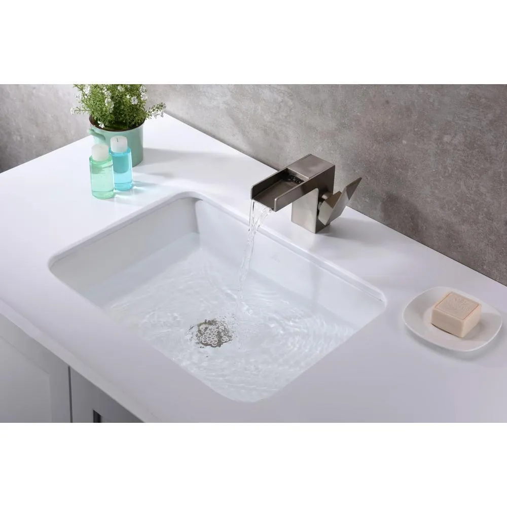 ANZZI Dahlia Series 7.25 in. Ceramic Undermount Bathroom Sink Basin in White, photo 4 of 12