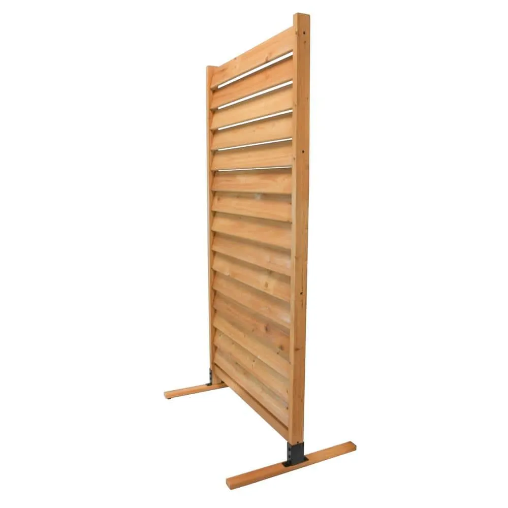 Enclo Privacy Screens Sierra 6 ft. H x 3.1 ft. W Freestanding Louvered Wood Privacy Screen, photo 9 of 10