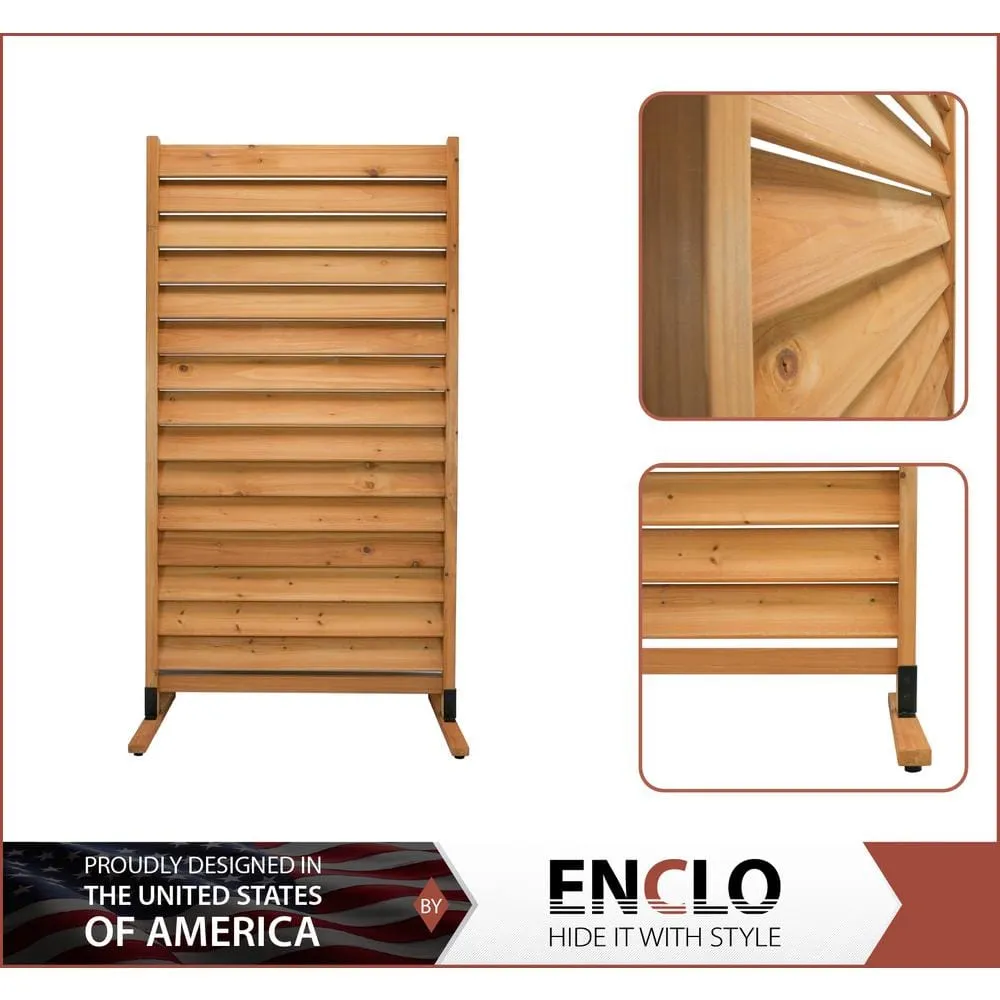 Enclo Privacy Screens Sierra 6 ft. H x 3.1 ft. W Freestanding Louvered Wood Privacy Screen, photo 6 of 10