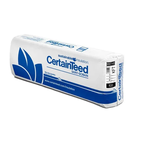R-30 Kraft-Faced Fiberglass Batt Insulation, 16 × 48 in, 58.67 sq-ft