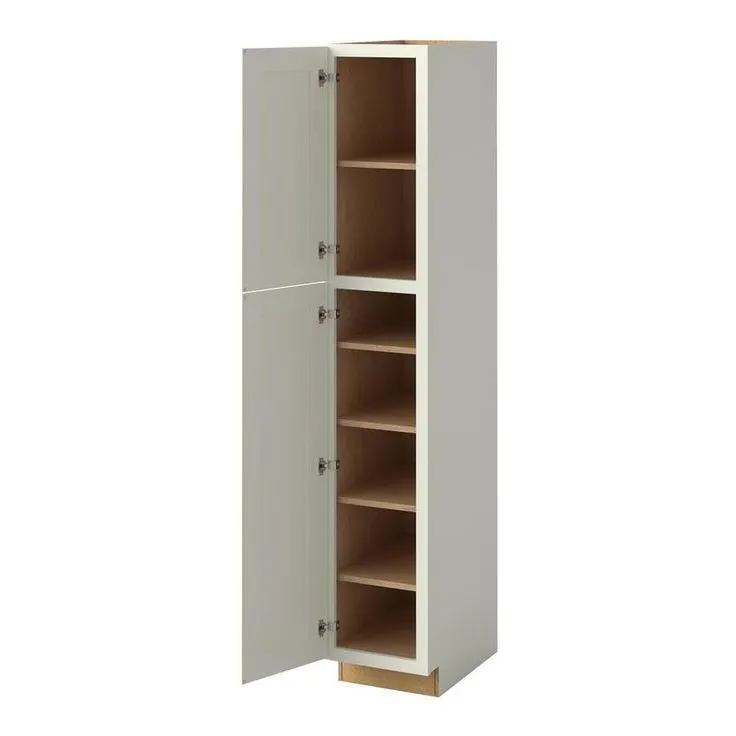 allen + roth Aveley 15-in W x 84-in H x 24-in D Linen Maple Door Pantry Semi-Custom Cabinet, photo 2 of 4