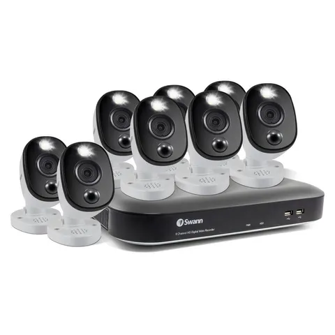 DVR-5580 8-Channel 4K UHD 2TB DVR Security camera System with Eight 4K Wired Bullet Cameras