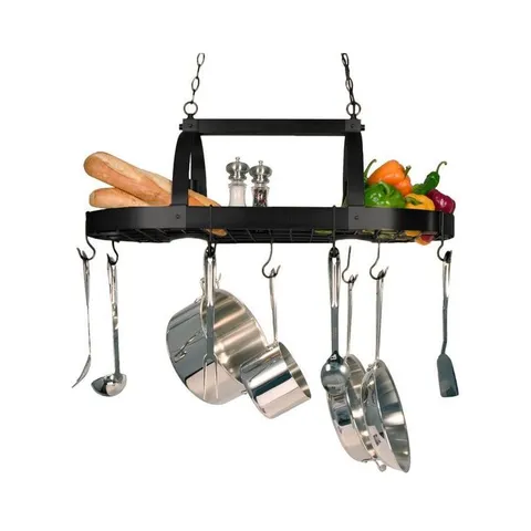 Home Collection 19.25 × 35.5 in Oil Rubbed Bronze Lighted Pot Rack
