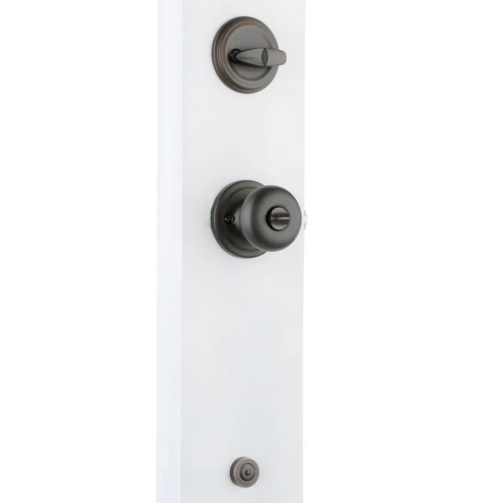 Montara Venetian Bronze Single Cylinder Door Handleset with Juno Entry Door Knob Featuring SmartKey Security, photo 4 of 8