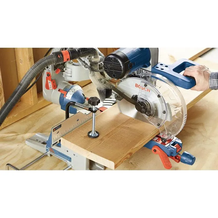 Bosch 15 Amp Corded 10 in. Dual-Bevel Sliding Glide Miter Saw with 60-Tooth Saw Blade with Bonus 32-1/2 in. Folding Leg Stand, photo 6 of 6