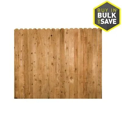 Freedom Ready-to-Assemble Carlisle Scallop 4 ft high · 6 ft wide White Vinyl Fence Panel