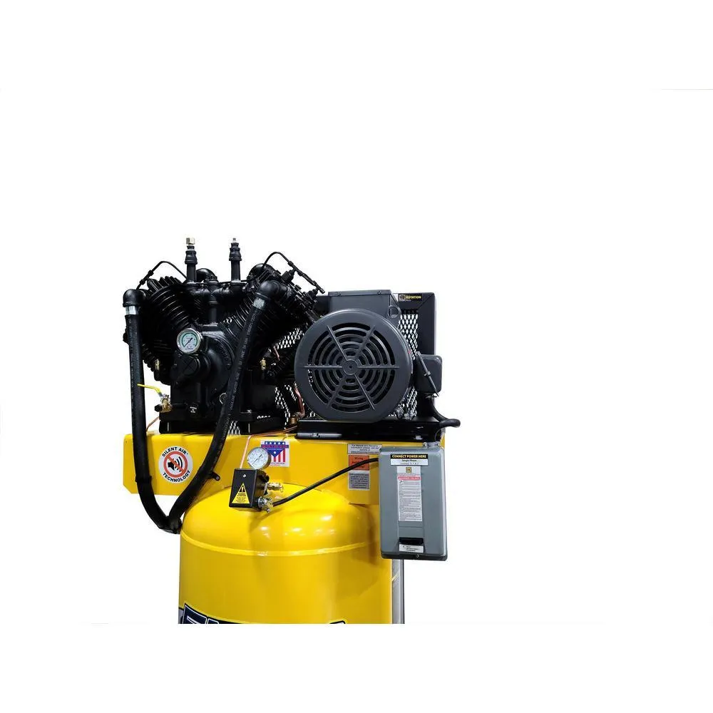 EMAX Industrial PLUS 80 Gal. 10 HP 1-Phase Silent Air Electric Air Compressor with pressure lubricated pump, photo 8 of 11