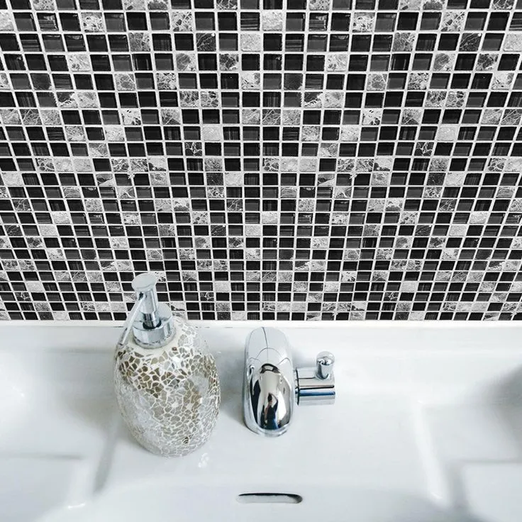 UKAP 10Pcs Mosaic Pattern Waterproof Wall Tile Stickers Peel and Stick Tile Kitchen Backsplash Wallpaper Sticker 15x15cm/20x20cm, photo 7 of 9