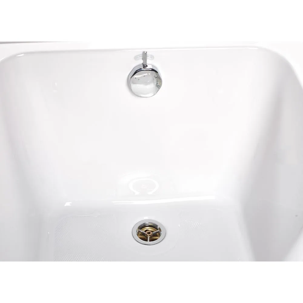 Ella Laydown 60 in. Walk-In MicroBubble Air Bathtub in White, Left-Hinged Center Glass Door with Glass Screen, 2 in. Left-Hand Drain by Ella, photo 3 of 7