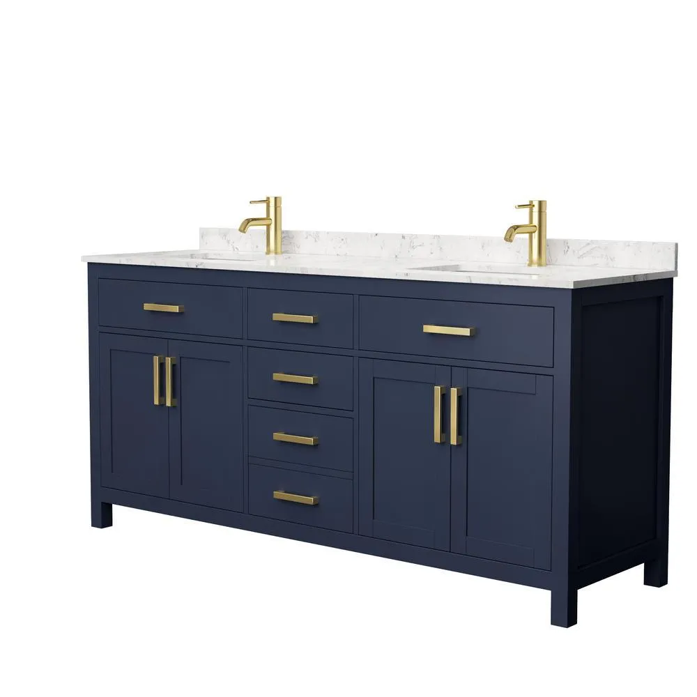 Beckett 72 in. W x 22 in. D Double Bath Vanity in Dark Gray with Cultured Marble Vanity Top in White with White Basins, photo 25 of 54