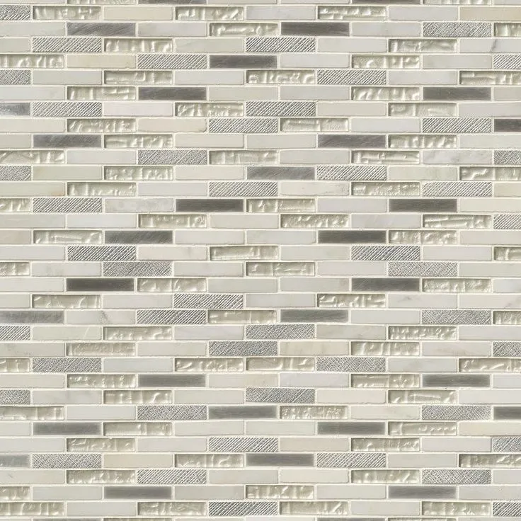 MSI Ocean Crest Brick 12 in. x 12 in. x 8 mm Glass Metal Stone Mesh-Mounted Mosaic Wall Tile (10 sq. ft. / case), photo 10 of 10