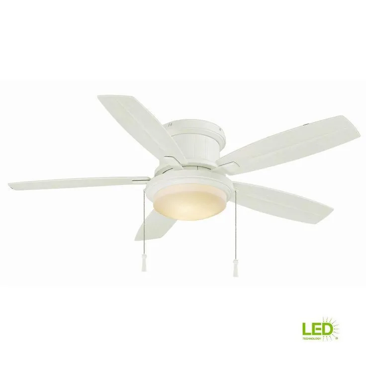 Roanoke 48 in. LED Indoor/Outdoor Matte White Ceiling Fan with Light Kit, photo 8 of 11