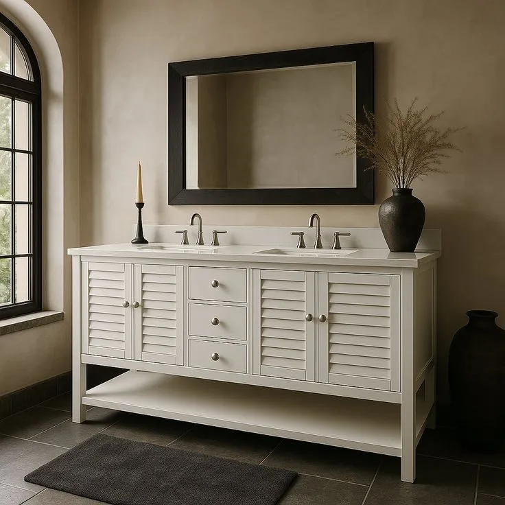 Home Decorators Collection Grace 72-Inch Double Sink Bathroom Vanity in White with Cultured Marble Top, photo 3 of 3