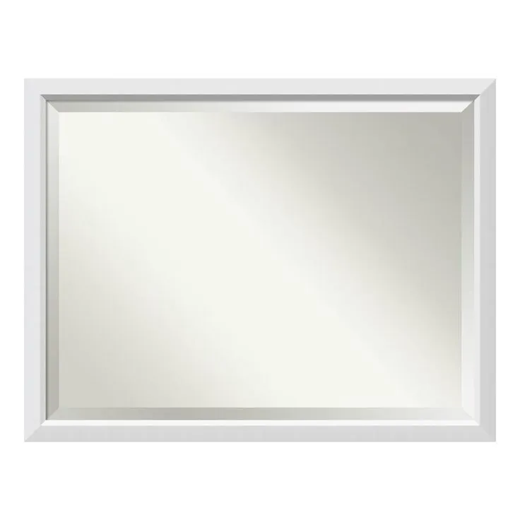 Amanti Art Blanco White Wood 43 in. W x 33 in. H Single Contemporary Bathroom Vanity Mirror, photo 2 of 2