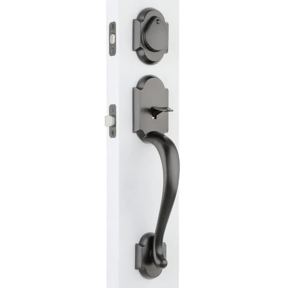 Austin Venetian Bronze Single Cylinder Door Handleset with Austin Entry Door Lever Featuring SmartKey Security, photo 2 of 10