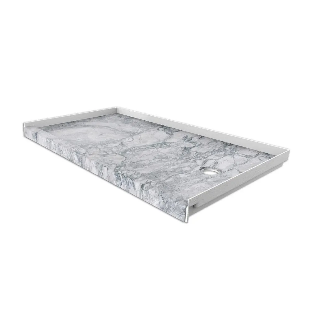 30 in. x 60 in. Single Threshold Shower Base with Right Hand Drain in Calacatta White, photo 6 of 20