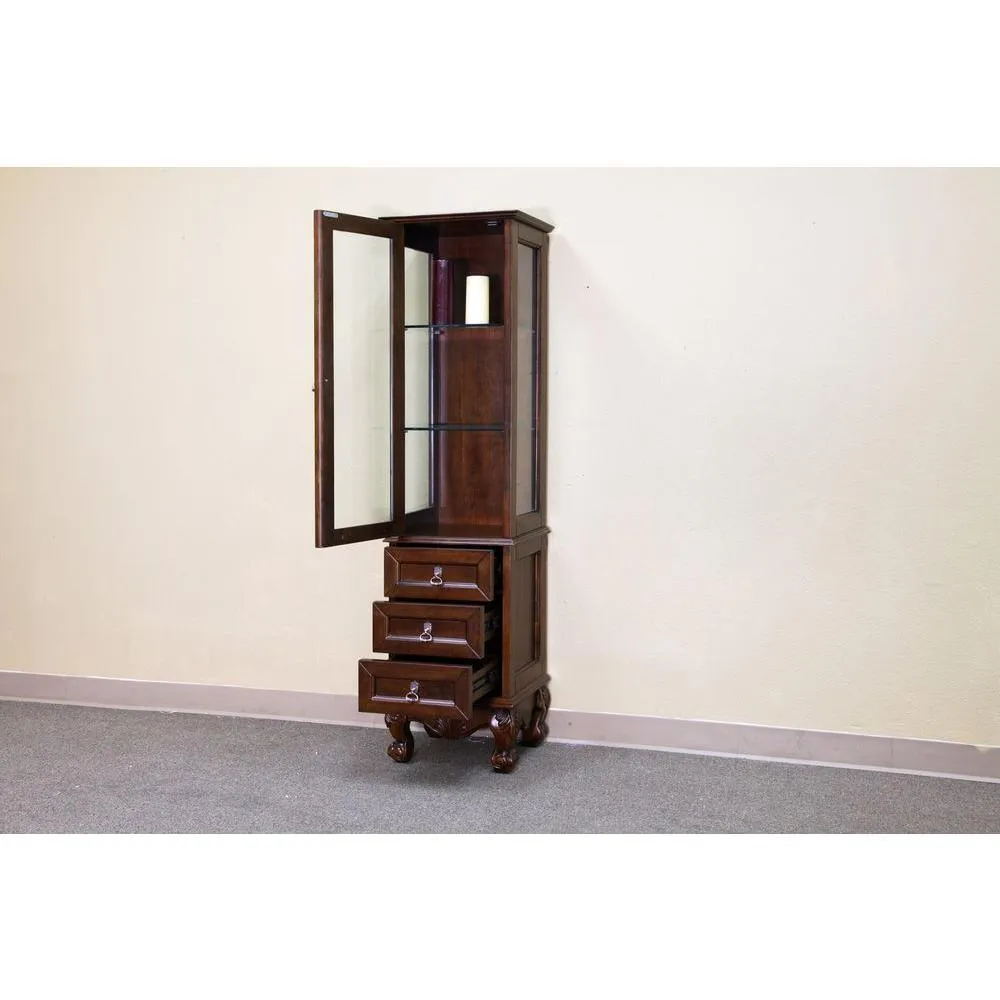 Bevington 18 in. W x 67 in. H x 14 in. D Bathroom Linen Storage Cabinet in Walnut, photo 3 of 5