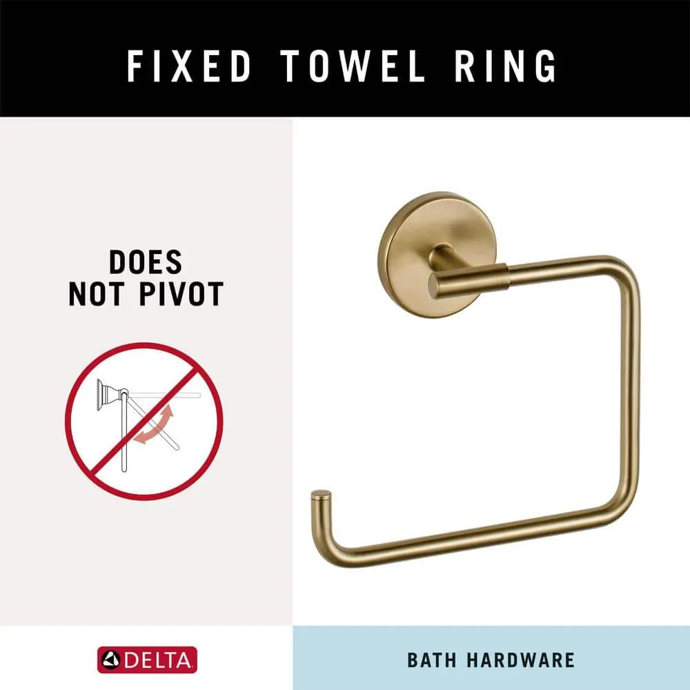 Delta Trinsic Champagne Bronze Wall-Mount Open Towel Ring, 5.68 x 6.40 in., photo 3 of 8