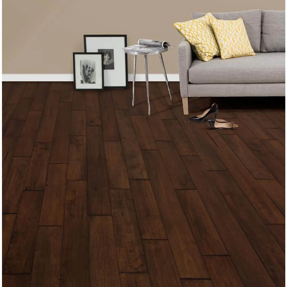 ASPEN FLOORING Chandler Caucho Wood 3/4 in. T x 4.5 in. W Light Distressed Solid Hardwood Flooring (21.82 sqft/case), photo 2 of 5