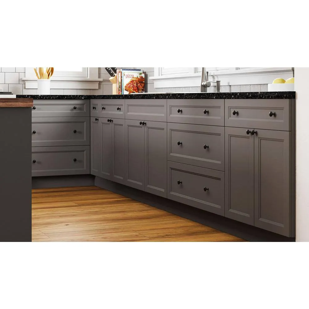 PELHAM & WHITE Keyport Shaker 21 in. W x 24 in. D x 34.5 in. H in Charcoal Plywood Tool-Free Ready To Assemble Base Kitchen Cabinet, photo 6 of 12