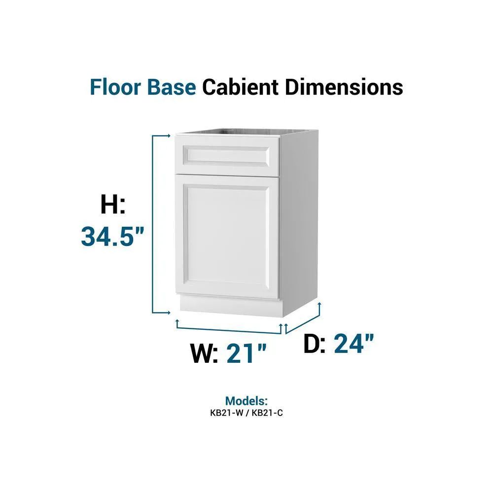 PELHAM & WHITE Keyport Shaker 21 in. W x 24 in. D x 34.5 in. H in Charcoal Plywood Tool-Free Ready To Assemble Base Kitchen Cabinet, photo 7 of 12