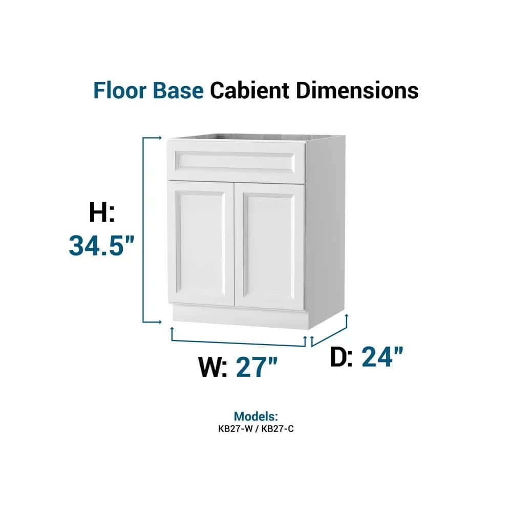 PELHAM & WHITE Keyport Shaker 27 in. W x 24 in. D x 34.5 in. H in Charcoal Plywood Tool-Free Ready To Assemble Base Kitchen Cabinet, photo 7 of 12