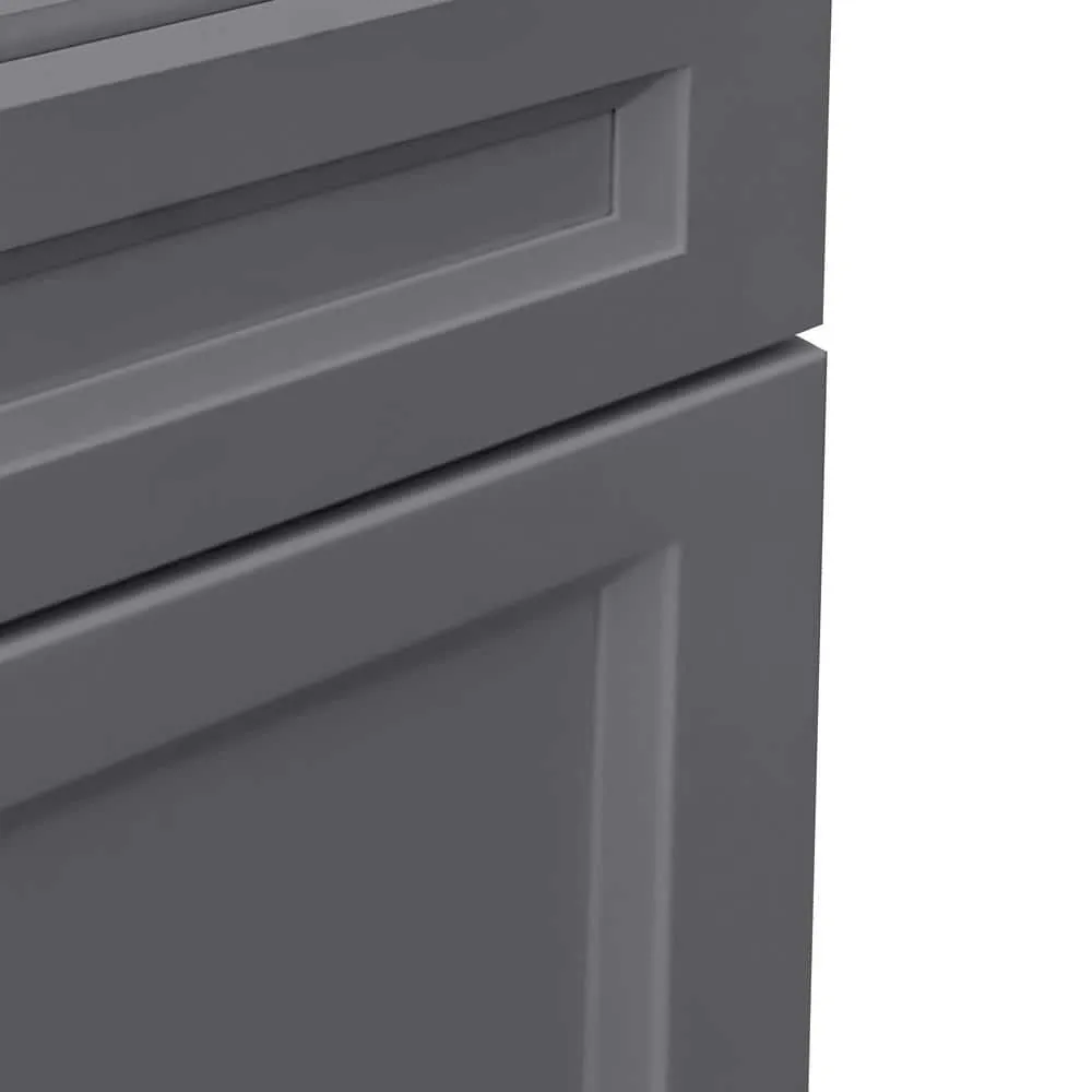 PELHAM & WHITE Keyport Shaker 45 in. W x 24 in. D x 34.5 in. H Charcoal Plywood Tool-Free Ready To Assemble Sink Base Kitchen Cabinet, photo 3 of 11