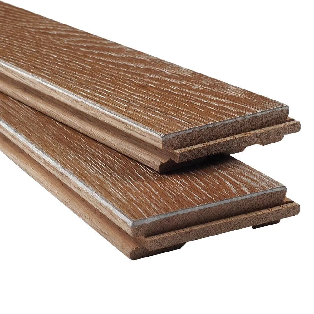 Blue Ridge Hardwood Flooring Charleston Sand Oak 3/4 in. T x 3 in. W Wire Brushed Solid Hardwood Flooring (24 sq. ft./Case), photo 3 of 7