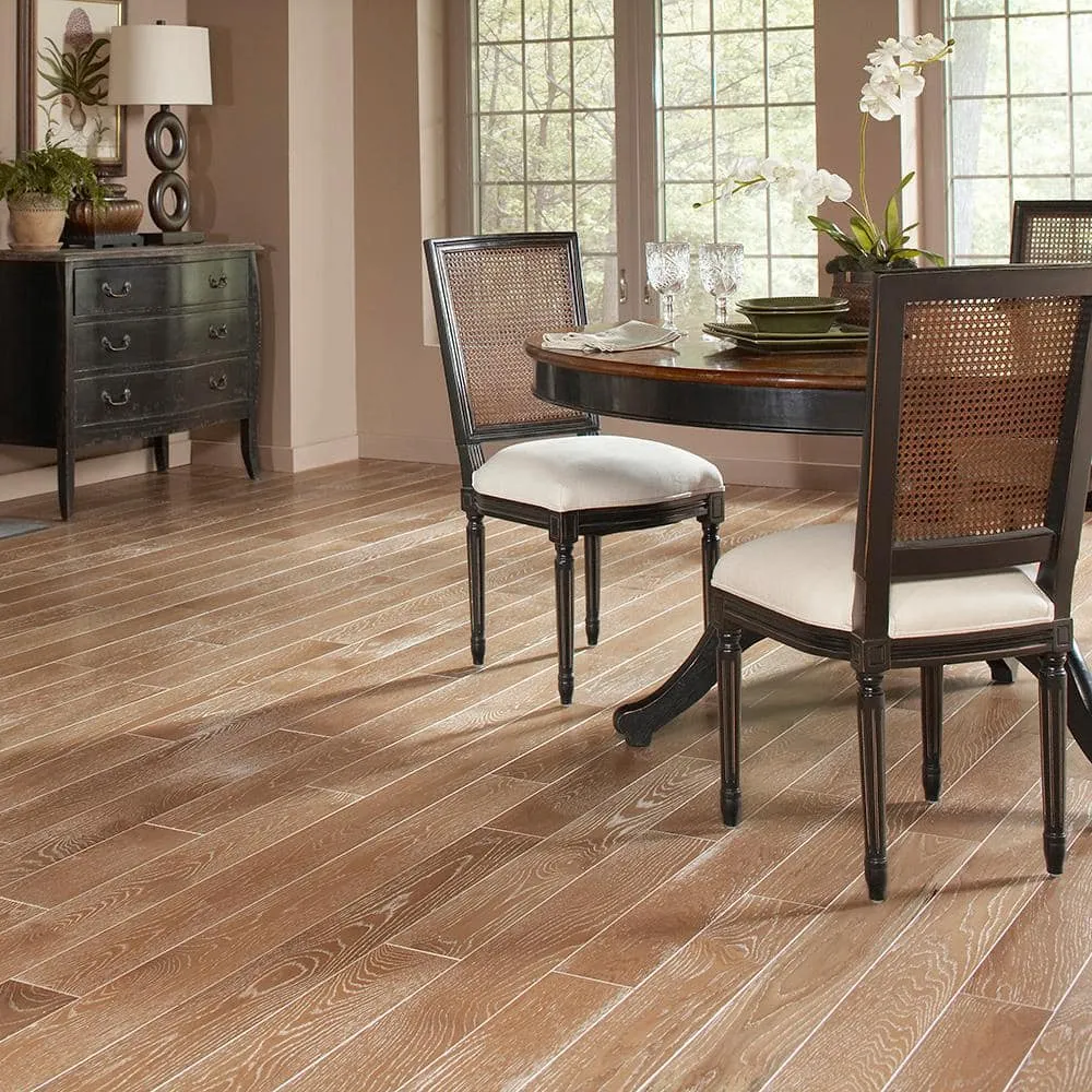 Blue Ridge Hardwood Flooring Charleston Sand Oak 3/4 in. T x 3 in. W Wire Brushed Solid Hardwood Flooring (24 sq. ft./Case), photo 7 of 7