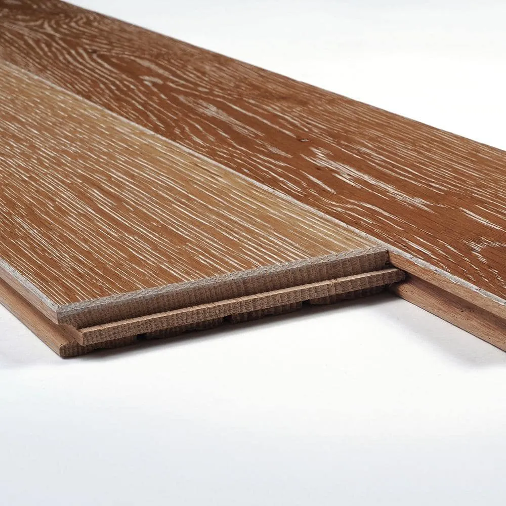 Blue Ridge Hardwood Flooring Charleston Sand Oak 3/4 in. Thick x 5 in. W Wire Brushed Solid Hardwood Flooring (20 sq. ft./Case), photo 4 of 8