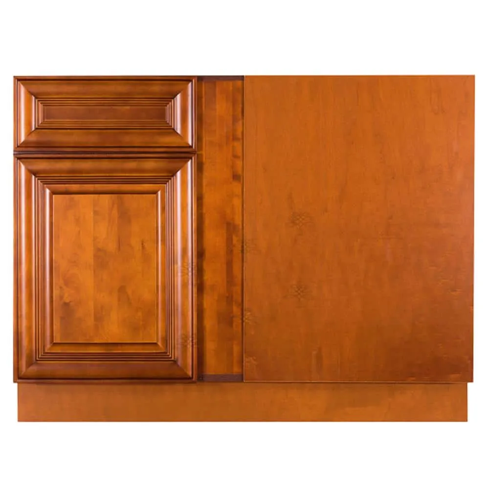 LIFEART CABINETRY Cambridge Assembled 45 in. x 34.5 in. x 24 in. Base Blind Corner Cabinet in Chestnut, photo 5 of 7