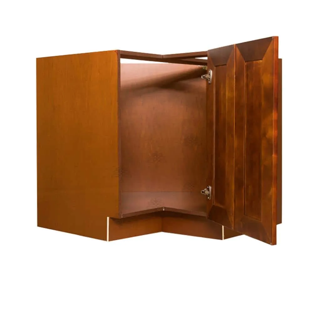 LIFEART CABINETRY Cambridge Assembled 36 in. x 34.5 in. x 24 in. Base Lazy Susan Cabinet in Chestnut, photo 2 of 9