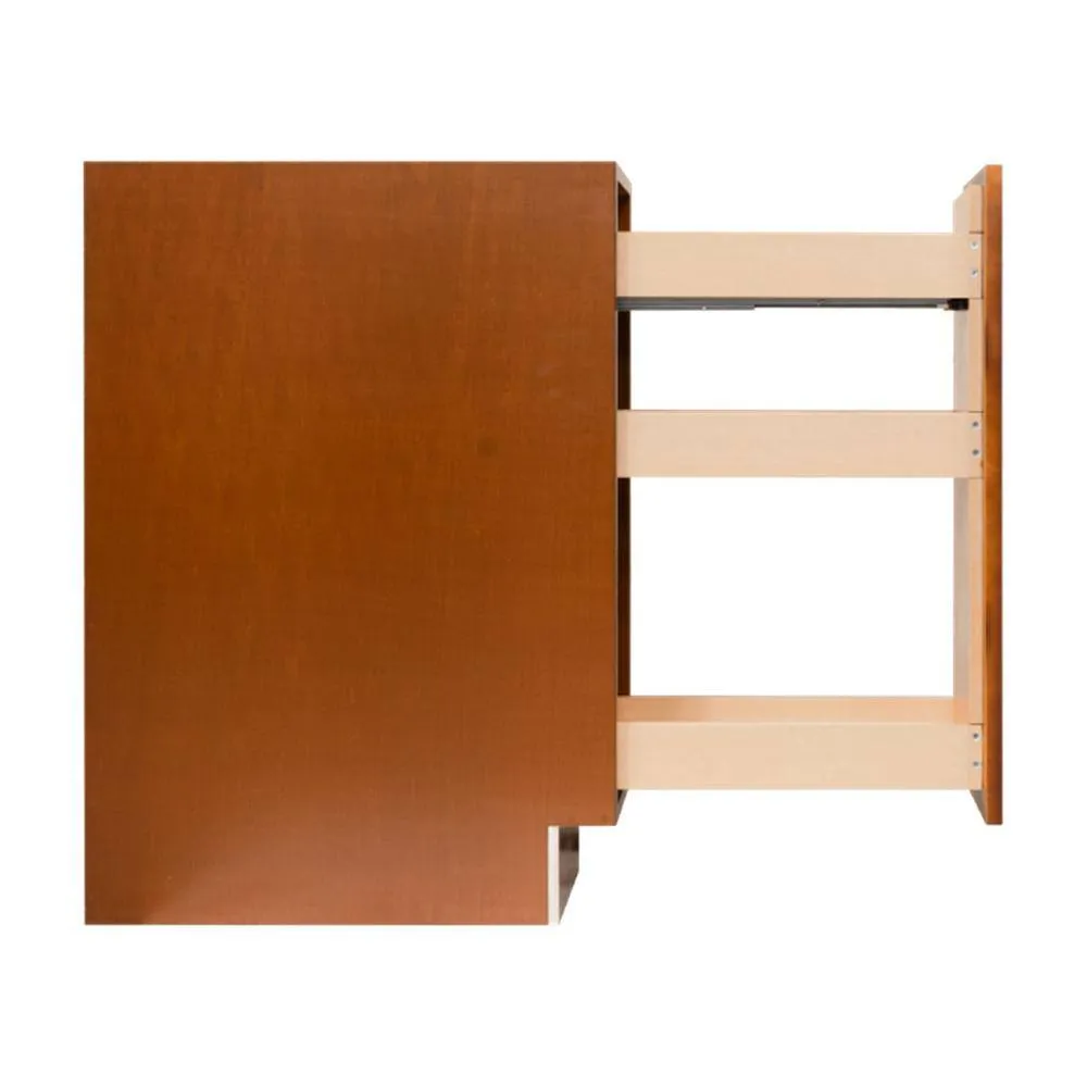LIFEART CABINETRY Cambridge Assembled 9x34.5x24 in. Base Spice Rack Cabinet in Chestnut, photo 5 of 7