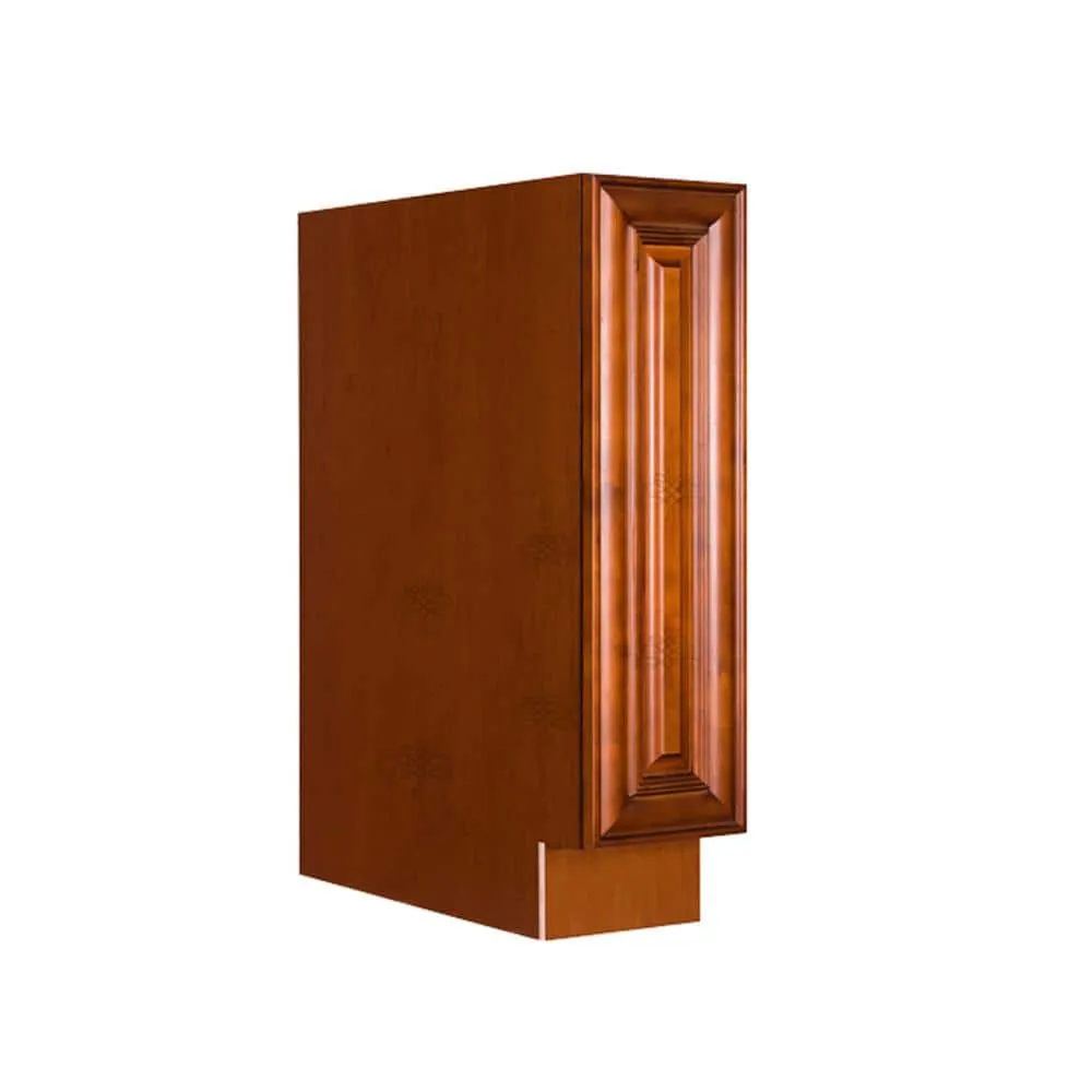LIFEART CABINETRY Cambridge Assembled 9x34.5x24 in. Base Spice Rack Cabinet in Chestnut, photo 3 of 7