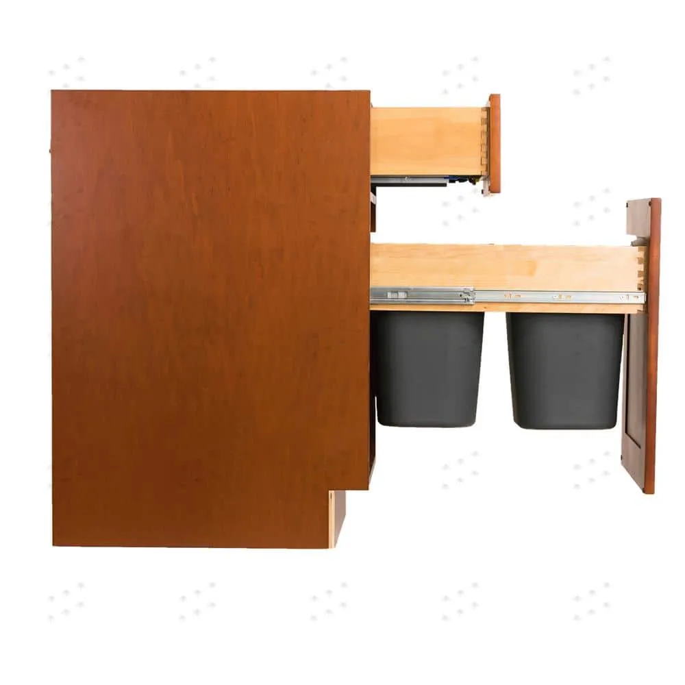 LIFEART CABINETRY Cambridge Assembled 18x34.5x24 in. Base Wasket Cabinet in Chestnut, photo 4 of 9