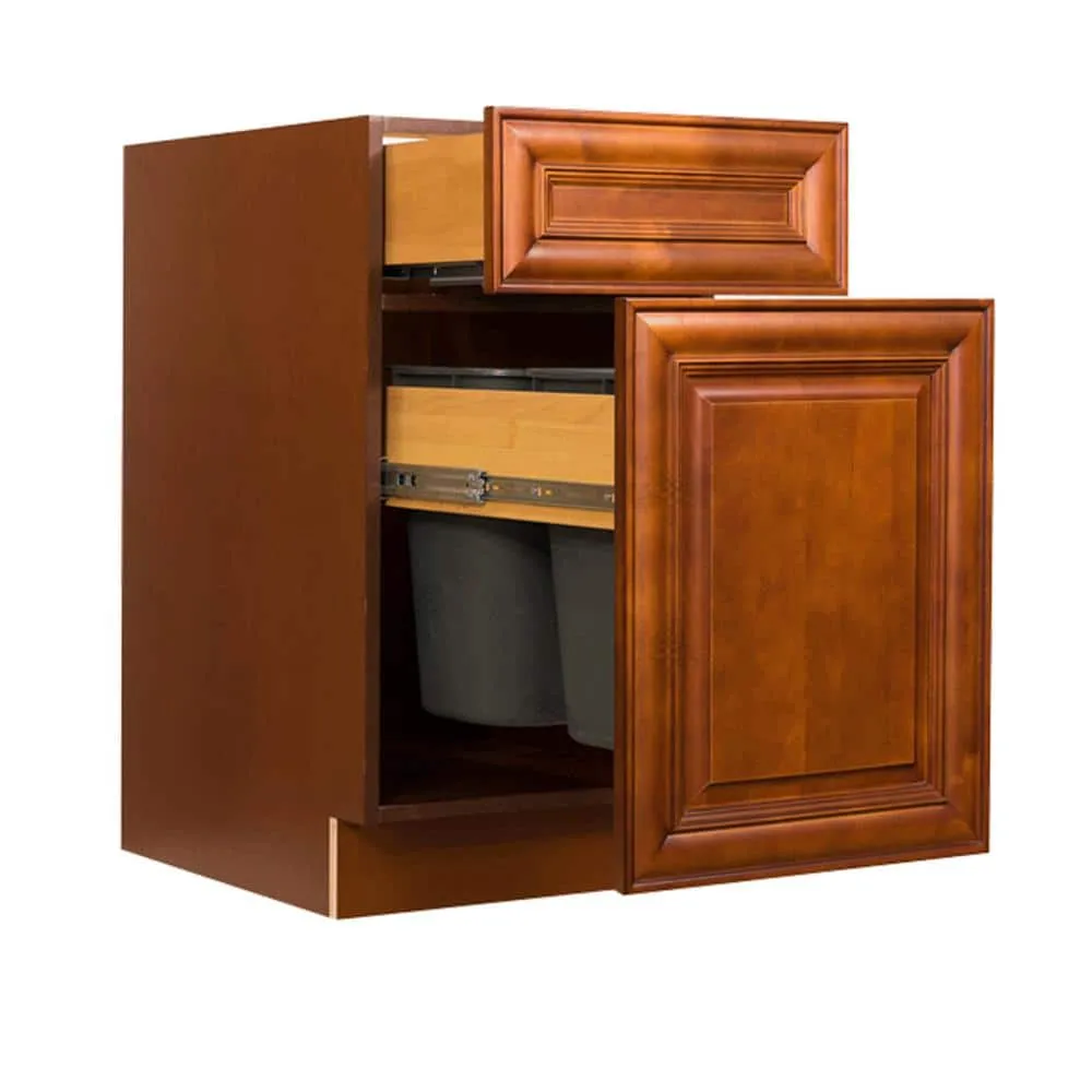 LIFEART CABINETRY Cambridge Assembled 18x34.5x24 in. Base Wasket Cabinet in Chestnut, photo 3 of 9