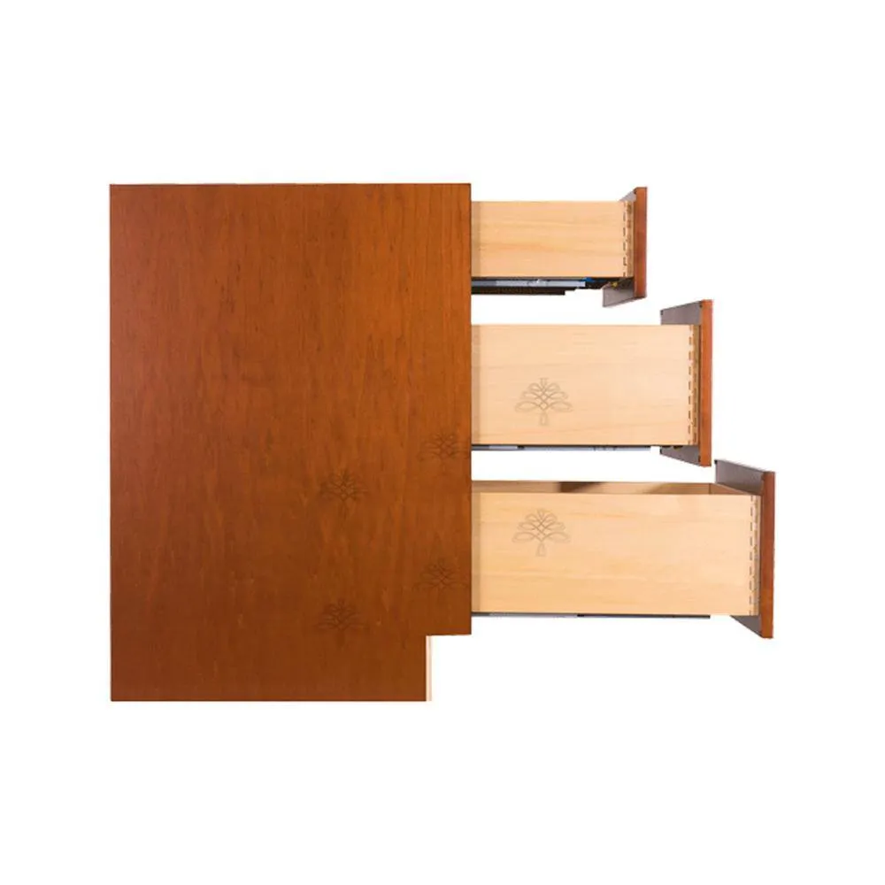 LIFEART CABINETRY Cambridge Assembled 15x34.5x24 in. Base Cabinet with 3 Drawers in Chestnut, photo 3 of 7