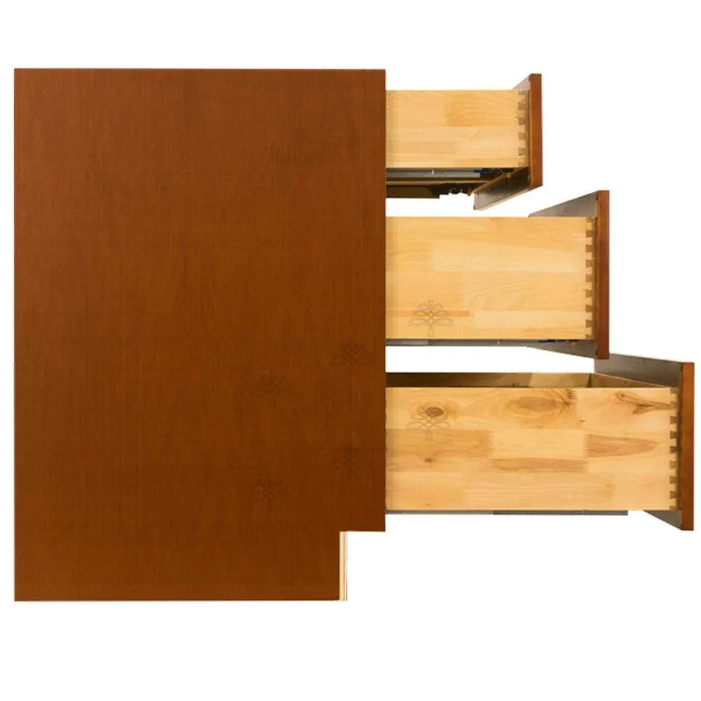LIFEART CABINETRY Cambridge Assembled 27x34.5x24 in. Base Cabinet with 3 Drawers in Chestnut, photo 3 of 7