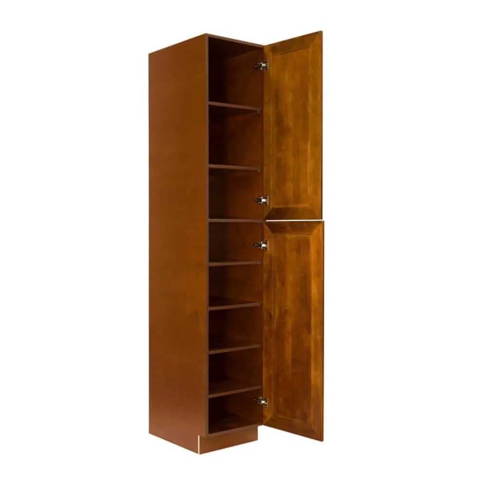 LIFEART CABINETRY Cambridge Assembled 18 in. x 96 in. x 24 in. Tall Pantry with 2 Doors in Chestnut, photo 3 of 6