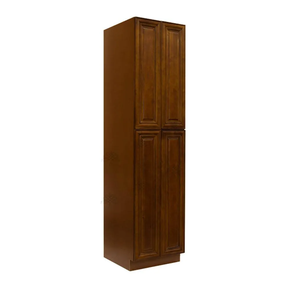 LIFEART CABINETRY Cambridge Assembled 30 in. x 90 in. x 24 in. Tall Pantry with 4 Doors in Chestnut, photo 4 of 6