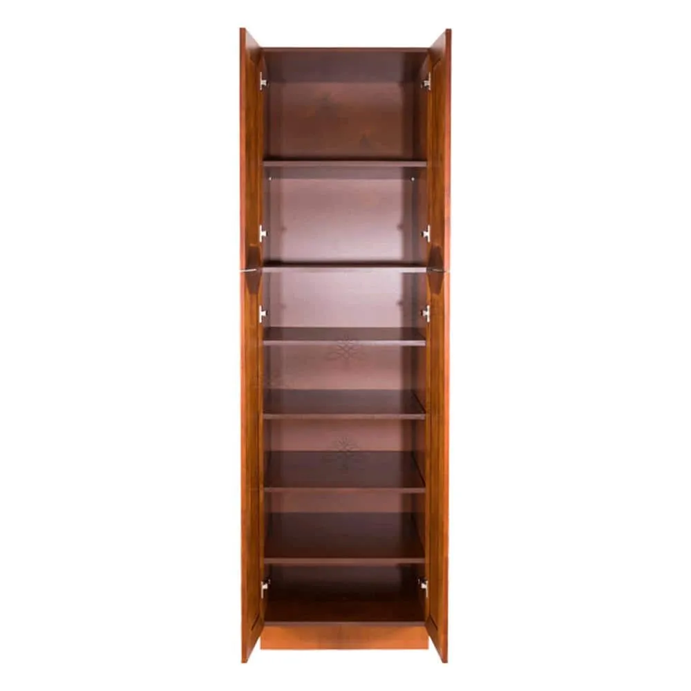 LIFEART CABINETRY Cambridge Assembled 30 in. x 96 in. x 24 in. Tall Pantry with 4 Doors in Chestnut, photo 3 of 7