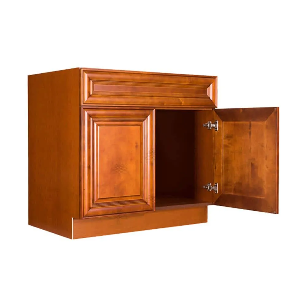 LIFEART CABINETRY Cambridge Assembled 42x34.5x24 in. Sink Base Cabinet with 2 Doors in Chestnut, photo 3 of 5